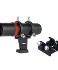 Mini 40mm Guide Scope Bundle with Universal Dovetail Base for Telescopes, shown with finder rails, ideal for guiding and imaging.