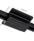 26FT H Track Lighting Kit In Black With Floating Canopy Connector End Caps Live End Feeds And I T L Connectors, black connector detail