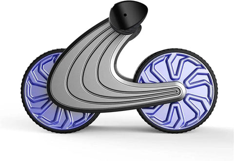 Wide Double Track Ab Roller Wheel With Digital Rep Counter For Killer Core Toning Sessions At Home Gym Featuring Non Slip Grips And Heavy Duty Steel Frame, displaying dual wheels with anti-slip grip.