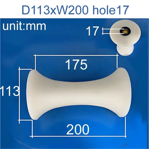 Tough As Nails U Shaped Groove Nylon Pulley Replacement Roller Wheel For Heavy Duty Sliding Door Track Guide Assembly With Double Bearing Smooth Glide Lift System D113 By W200 Hole 17 size reference with dimensions 113mm x 200mm.
