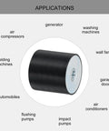 Built Tough Rock Solid Two Piece Rubber Mounts With M12 Female Threads And Sixty By Sixty Millimeter Flat Silent Base Blocks for various applications.