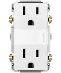 Five Level Adjustable LED Night Light Outlet In White Finish Tamper Resistant Electrical Outlet front view