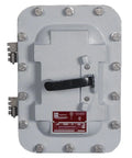 Heavy Hitter 3 Pole Circuit Breaker Handling 480 Volts Smooth 35 Amp Industrial Powerhouse AEAB13435C with secured cover.
