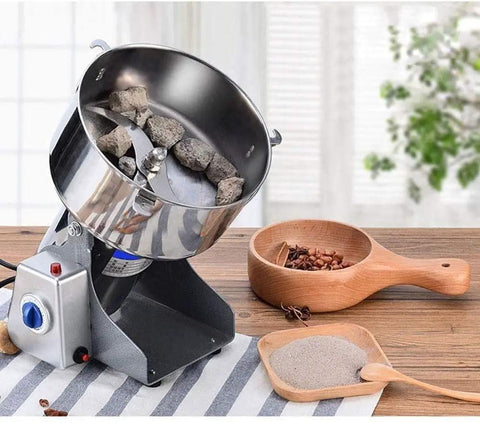 Electric Grain Grinder Mill For Coffee Beans Nuts Seeds Spices Herbs Pepper Cereal Wheat High Power Milling Machine With Stainless Steel Grinding Chamber Durable Powder Grinder For Home Kitchen Use