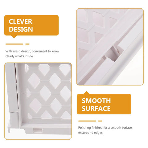 Close-up of Sick Plastic Drawer Storage Baskets For Closets And Bedrooms That Stack Crisp design featuring mesh and smooth surfaces.