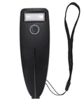 Portable 2D Barcode Scanner Mini Reader with Wireless 2.4G USB Modes, rugged ABS housing, black strap for easy handling.