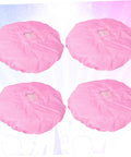 Solid 4 Pack Fresh Pink Anti Static Workshop Hats Hella Breathable Mesh Caps Dustproof Cleanroom Cover Built Different For Electronics And Food Factories Grind, showing four pink mesh hats with breathable design.