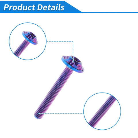 Premium Titanium Windshield Bolts And Washers For Harley Davidson Street Glide Street Glide Specials 2014 Plus showing detailed blue anodized finish bolt.