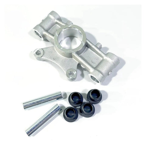 Rear Wheel Bearing Carrier Assembly Compatible With Cfmoto Cforce 400 450 500s 520 600 625 Touring Atv Replacement 70200607a0 70200608a0 silver housing and black bushings with alignment pins