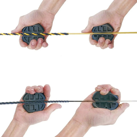 Hands holding a Polyester 3 Core Braid Fish Tape With Changeable Leader Tip No Rust 6mm Diameter Cable Puller 50ft Length