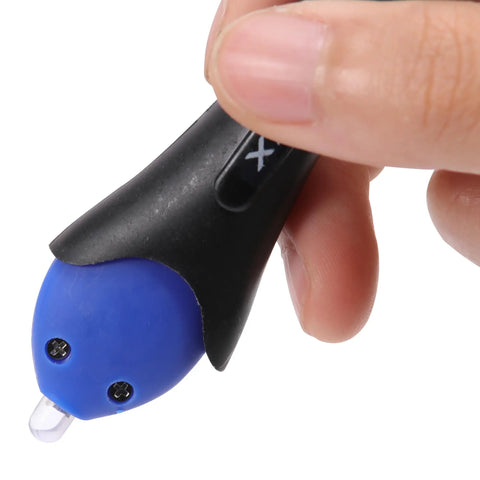 Instant Uv Repair Pen With Built In Led Light For Five Second Quick Fix Liquid Plastic Welder Dries Clear Heavy Duty Grip Fix It On The Fly Tool held in hand.