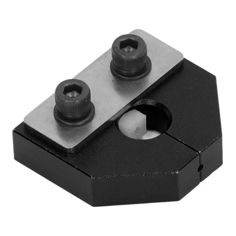 Built Different Aluminum Filament Welder Connector For 3D Printer Sensor, compact design with two hex screws in matte black.
