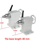Heavy Duty CNC Tailstock For 4Th Rotary A Axis Build displays two precision tailstocks measuring 105mm height, 80mm base, ideal for engraving.
