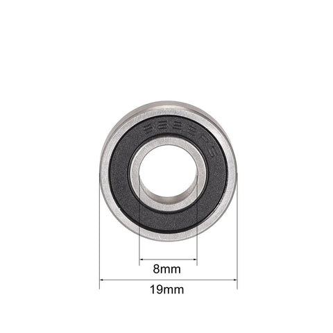 Tough As Nails Stainless Steel Ball Bearings Double Sealed S698 Format 8 mm X 19 mm X 6 mm detailed view from the front