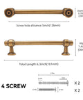 10 Pack Antique Brass Cabinet Pulls With 5 Inch Spacing Hella Tough Zinc Alloy Vintage Drawer Handles For Kitchen Cabinets And Bathroom Vanities Offering Top Shelf Aged Gold Finish with dimensions.