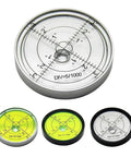 Round Bubble for spirit Level 60x10mm Metal Horizontal High Round in silver with measurement markings.