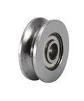 Heavy Duty 20 Pack Deep V Groove Bearing 3x12x4mm Double Shielded Carbon Steel Ball Bearing Rail Roller Wheel For Slick Motion System Track Guide Pulley close-up view of a single bearing.