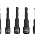Five Piece SAE Impact Magnetic Nut Driver Set Two And A Half Inch Pro Grade Nut Setters With Industrial Strength Magnets