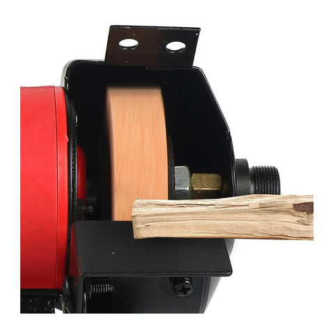 150 Watt Mini Bench Grinder And Polisher For Jewelry Crafting And Jade Engraving Featuring Adjustable Speed Control with wood in use.