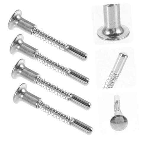 Silver iron Dope Spring Loaded Crib Latch Replacement Kit With Plunger Pins For Easy Install Bed Height Adjustments Window