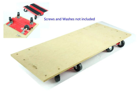 Heavy Duty Steel Roller Dollies With Non Slip Rubber Platform For Moving Furniture Tires And Toolboxes No Sweat Hauling Up To Five Hundred Lbs Per Pair Smooth Rolling Action and Rock Solid Construction with red metal flats and rubber pads