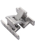 Pair Of Heavy Duty Concealed Door Hinges Precision Machined From Solid Stainless Steel, side view highlighting hinge details.