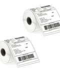 Direct Thermal Shipping Labels Four By Six Inches Two Hundred Fifty Count Perforated Sheets on rolls with shipping barcodes.