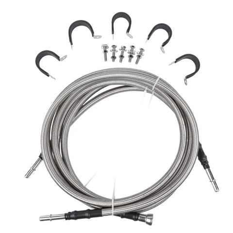 Heavy Duty Fuel Line Quick Fix Kit Fits Chevy Silverado And GMC Sierra 1500 2500 3500 6.0L V8 components including hoses and clips.