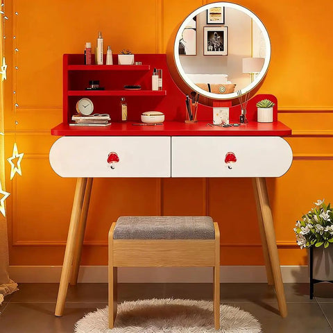 Killer Mushroom Cabinet Knobs Solid Zinc Alloy Furniture Pulls For Bedroom Dresser And Kitchen Drawer Hand Painted Decorative Handle Set Of Four on red vanity.