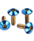 4 Pcs M5x20mm Titanium Burnt Blue Hex Bolts Umbrella Head Screws 304 Stainless Steel, lightweight for bike and motorcycle use.
