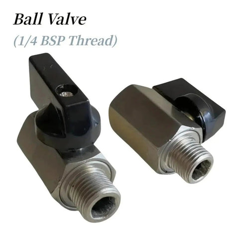 Rugged As Nails Carbon Steel Ball Valve Seals Tighter For Air Compressor And Water Pipes With Easy Twist Handle And Seriously Leak Proof Industrial Pipeline System, 1/4 BSP thread.