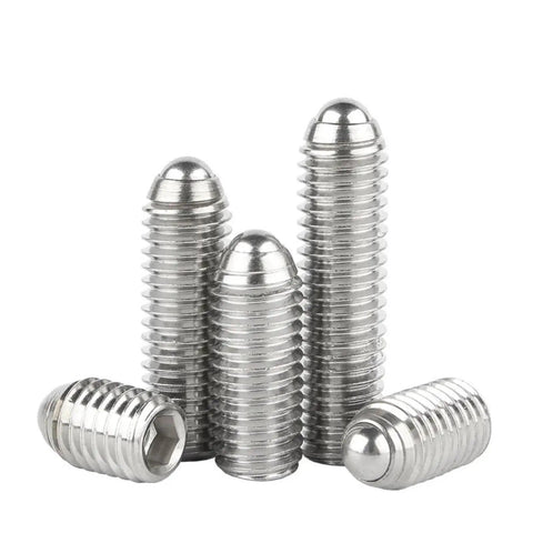Premium 304 Stainless Steel Spring Ball Plunger Kit 1 to 5 Pieces M2.5 up to M16 Thread Sizes showing assorted steel detent pins.