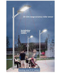 Hella Bright Solar Floodlight With Integrated Motion Sensor And Wireless Remote Dusk To Dawn Auto Shutoff 10-12m radar sensor in park.