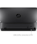 Back view of OfficeJet 250 Wireless Mobile Printer Scanner Copier With Battery Included All In One On The Go Portable Printer.