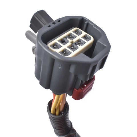 Top Shelf Right Power Running Step Motor Assembly Replacement For 2021 To 2025 Cadillac Escalade Suburban wire connector close-up.