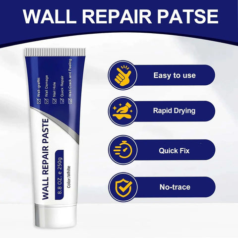 No Sweat Drywall Repair Kit Including Heavy Wall Patch Paste for quick wall repairs, featuring easy-use tube and rapid drying formula.