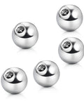 10 Pack 16G Externally Threaded Dope Replacement Balls 3mm For Lip Septum Nose Cartilage Tragus Helix Daith Rook Ear Piercing Jewelry Hypoallergenic Stainless Steel Ends For Body Piercing Barbells, silver threaded balls