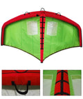 Inflatable Wing Foil With Handheld Wing, Surf Wing And Wind Foil, red and green, abrasion-resistant polyester for water sports.