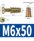 M6 Flat Round Head Chamfered Hex Socket Screws And Nuts Kit 40 Sets Stainless Steel 304 Heavy Duty DIY Fasteners For Indoor Outdoor Projects Corrosion Resistant Easy Install, M6x50