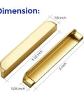 Heavy Duty Thirty Pack Cabinet Pulls And Kitchen Drawer Handles Cast In Rich Brushed Brass With A Precise Five Inch Spread detailed dimensions.