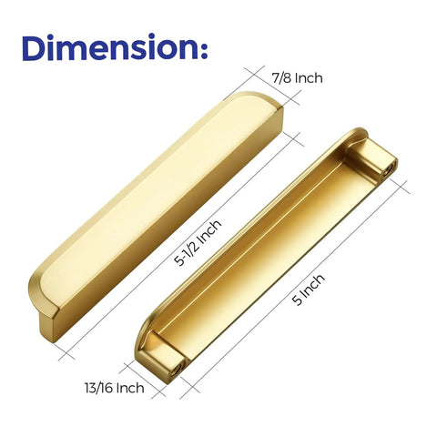 Heavy Duty Thirty Pack Cabinet Pulls And Kitchen Drawer Handles Cast In Rich Brushed Brass With A Precise Five Inch Spread detailed dimensions.
