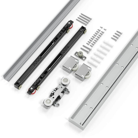 Ceakian 32 Inch Concealed Sliding Barn Door Hardware Kit With Soft Close For 24 Inch Passage Opening Zero Clearance From Wall