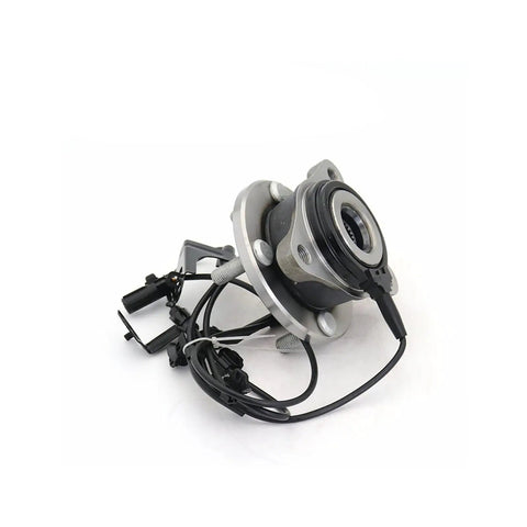 Right Front Wheel Hub Bearing Assembly With Integrated ABS Sensor 4 Stud 3 Bolt Pre Loaded Kit, side view with wiring.