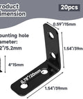 Kickass Heavy Duty Black L Corner Brackets Built To Last With Rust Resistant Coating For Hardcore DIY Woodworking And Renovation Projects Includes Screws Pack dimensions with labels.