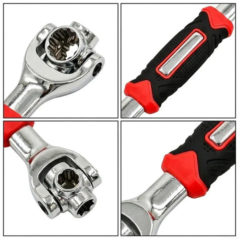 Heavy Duty Swivel Socket Wrench Set 8mm To 21mm with rubber grip handles for tight spaces and stubborn bolts.