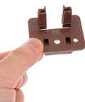 Close-up of brown plastic guide from 5 Sets Drawer Slide Replacement Kit With Rollers For Dresser Drawers, Smooth Glide Center Mount