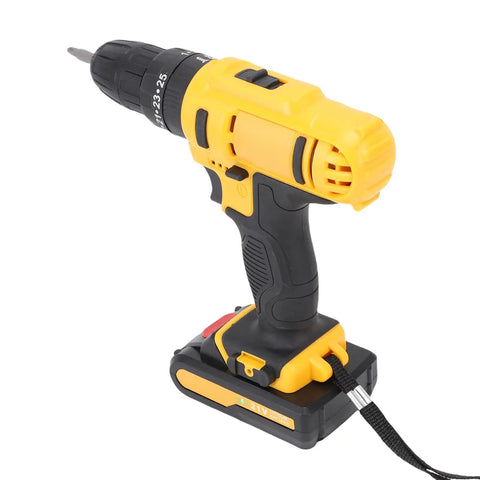 21V Cordless Drill 35Nm Impact Driver Kit 2 Speed Screwdriver Tool Wood Metal Plastic 3 In 1 with battery pack and grip.