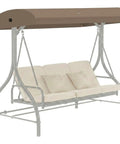Porch Swing Canopy Top Replacement For Outdoor GCS00229C Beige Shade Cover Direct Fit Weatherproof Sun Shield For Your Patio Swing Chair