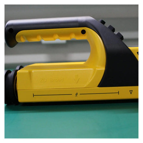 Heavy Duty Digital Stud Finder And Wall Scanner With Clear Lcd Screen showing the grip handle and calibration markings on the side.