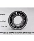 Premium Full Ceramic Ball Bearings 10 Piece Pack Silicon Nitride Deep Groove sealed, showing inner and outer rings with ceramic balls.